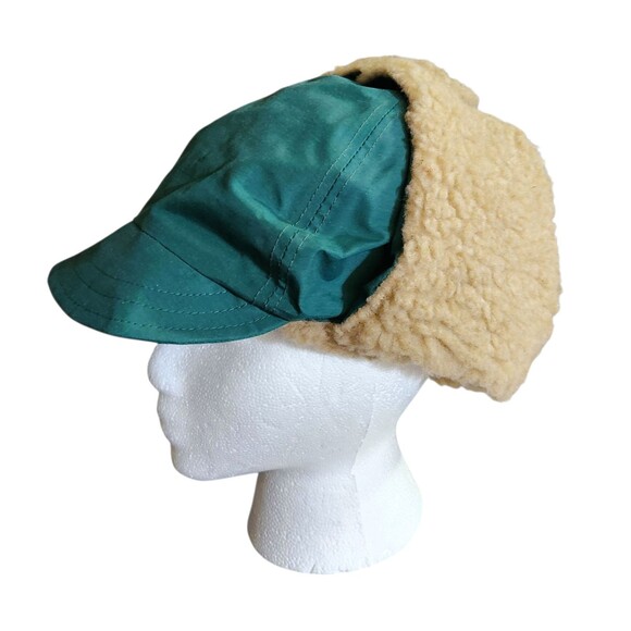 Vintage Columbia Trapper Hat Gore-Tex Cap Green Sherpa Lined Ear Flaps Size S/M - Picture 1 of 14